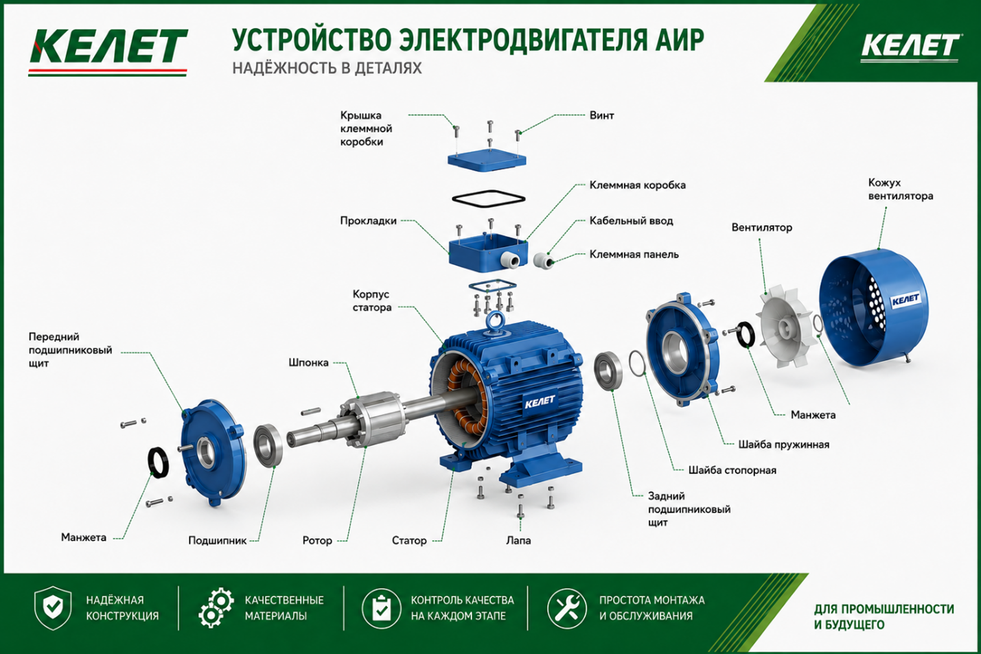Устройство электродвиателя АИР Устройство электродвиателя АИР